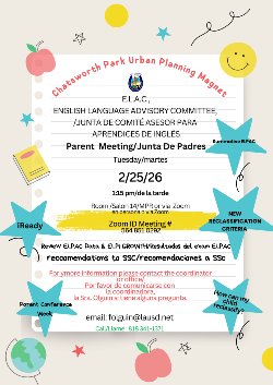 ELAC Monthly Meeting - 02.25.2026 at 1:15 PM in Room 14 or Zoom